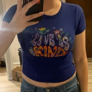 ‘LOVE IS KIND’ BLUE BABY TEE